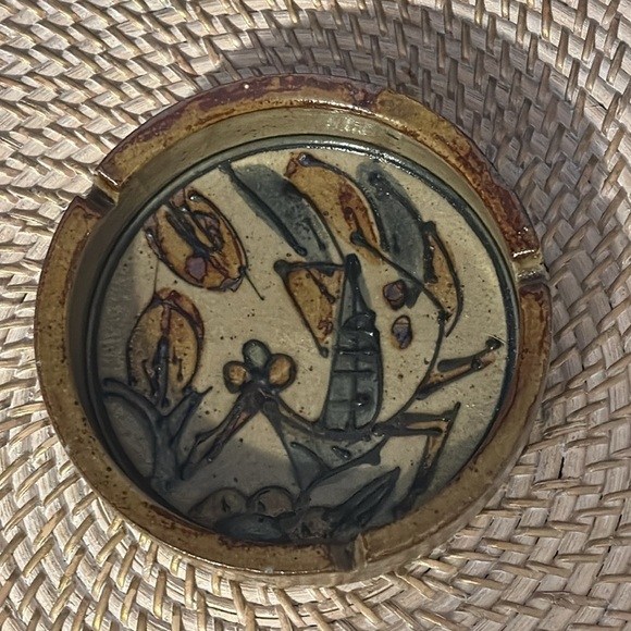 Vintage Collectible MCM Otagiri OMC Roadrunner Stoneware Pottery Ashtray Japan - Picture 2 of 6